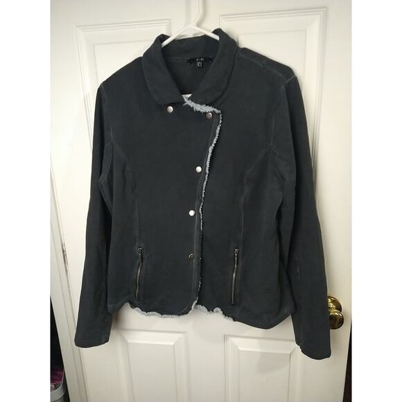 Yest Woman 12 Jacket Lightweight Collared Snap Zip Pocket Casual Y2K Grunge - Picture 1 of 9